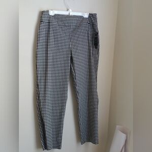 Zac & Rachel Pants Women 14 Black & White Elegant Harlequin Straight Leg Y2K 90s
